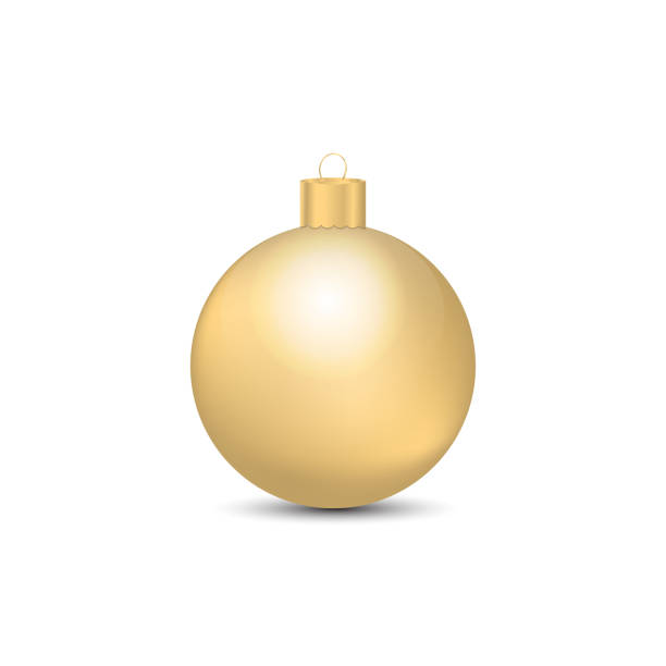 istock Golden Christmas ball isolated on white background. 1003754690