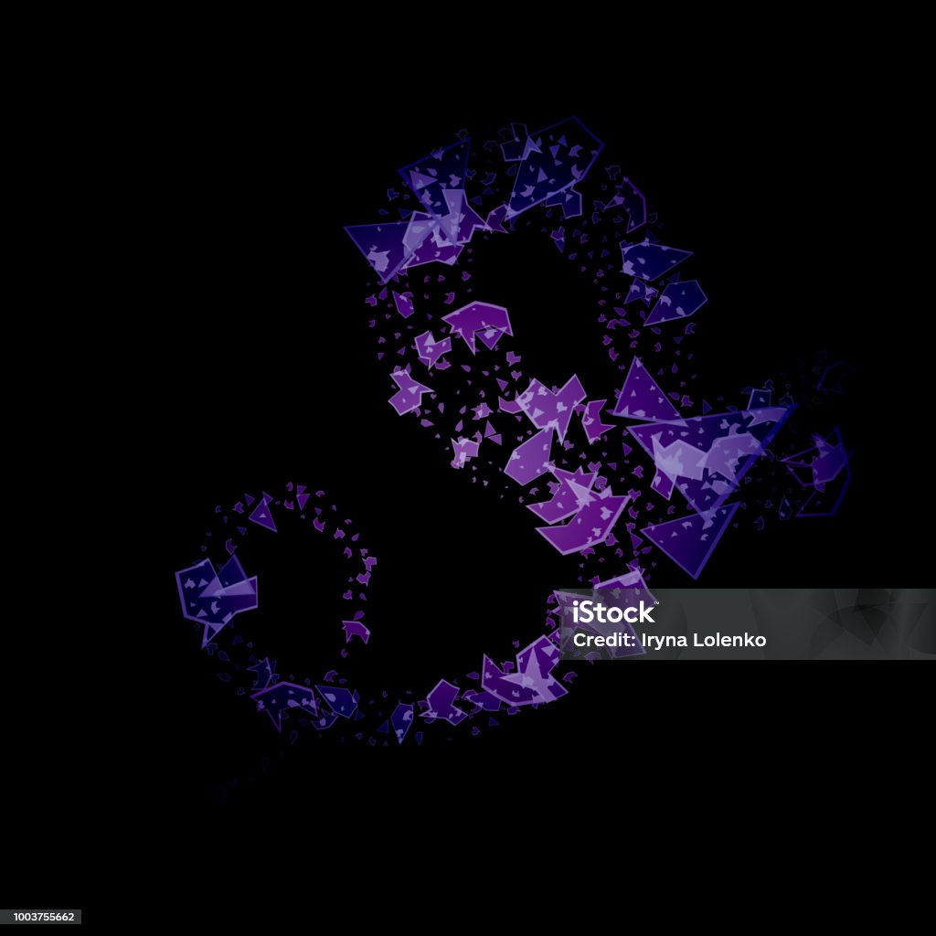 Glass Exploding Vector Vector Glass Explosion Concept Isolated On Black Background Many Blue ...