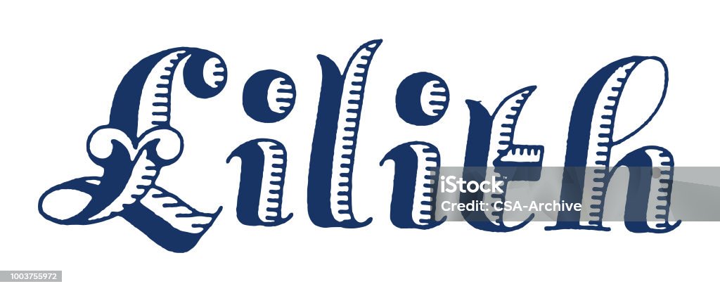 Lilith Lettering Lilith Stock Illustration - Download Image Now - Color Image, Design ...
