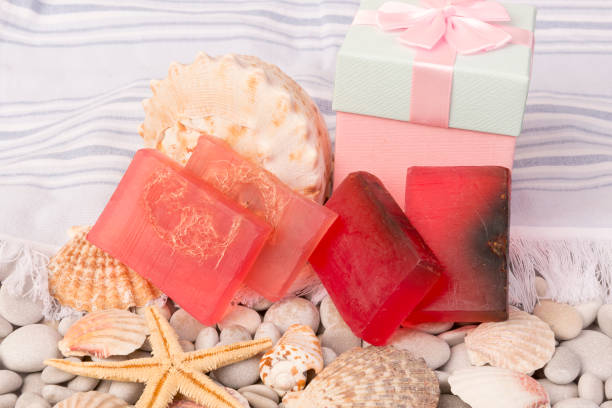 istock Rose soap. Herbal soap. Hand made soap. Home made soap. Organic soap. 1003762738