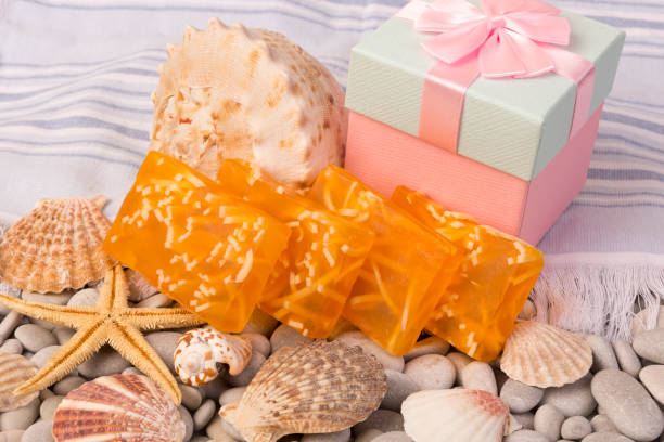 istock Vanilla soap. Herbal soap. Hand made soap. Home made soap. Organic soap. 1003763560