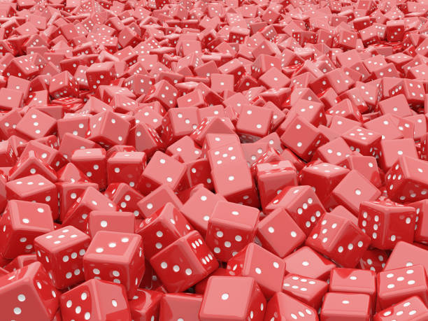 自動レッドダイス - dice chance number chaos ストックフォトと画像