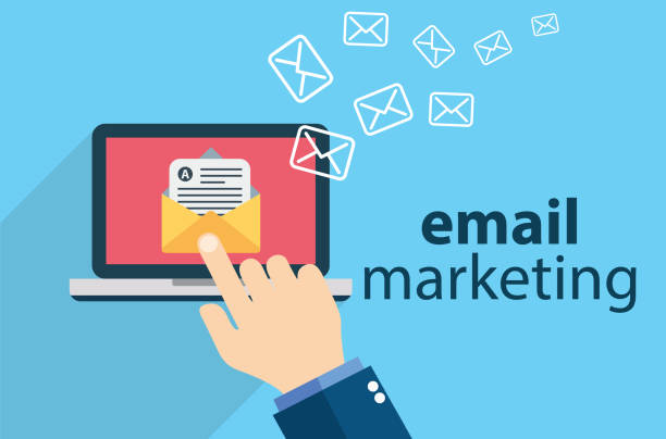 E-mail Marketing Newspaper, Data, India, E-Mail, Sending email marketing stock illustrations