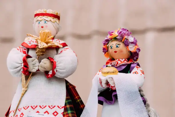 Photo of Belarusian Folk Doll. National Traditional Folk Dolls Are Popular Souvenirs From Belarus