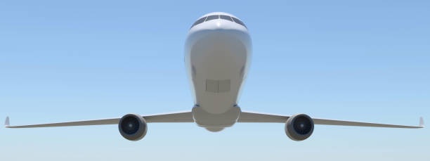 istock Airplane isolated on a blue sky background. 1003772058
