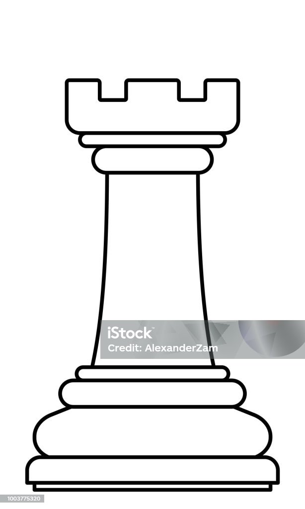 Chess Rook Contour Illustration Stock Illustration - Download