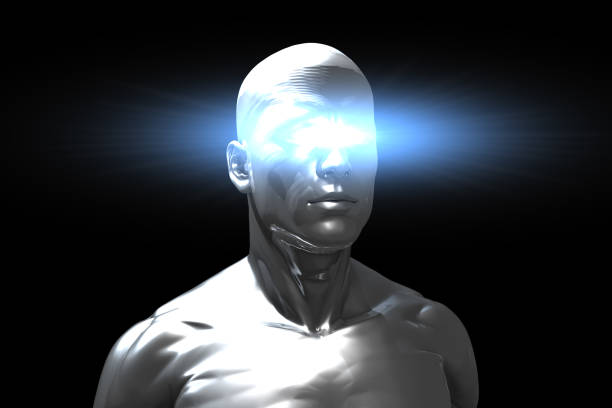 istock Dangerous Cyborg and Mystery Eyes 1003779046