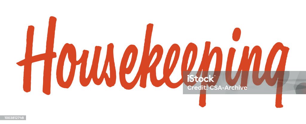 Housekeeping Lettering Housekeeping Stock Illustration - Download Image Now - Calligraphy ...