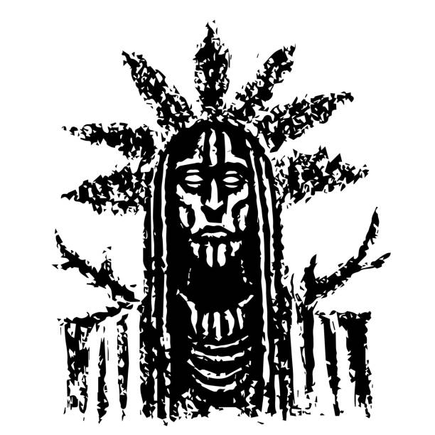 istock Serious chief of the Indian tribe. Vector illustration. 1003812802