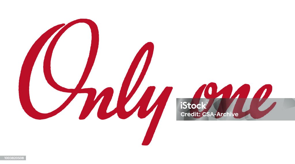 One Only Vector Only One Stock Illustration - Download Image Now - Calligraphy, Color ...