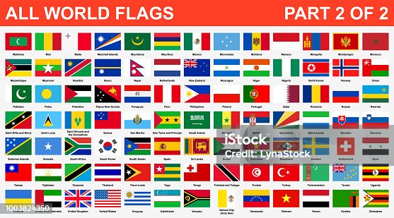 istock All world flags in alphabetical order. Part 2 of 2 1003824350
