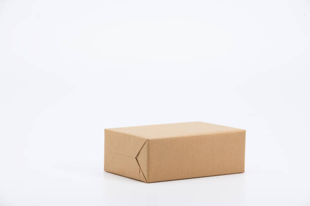 istock Recycle brown gift box isolated on white 1003829358