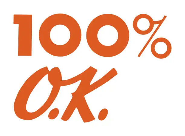 Vector illustration of 100% OK