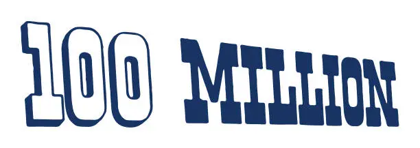 Vector illustration of 100 Million