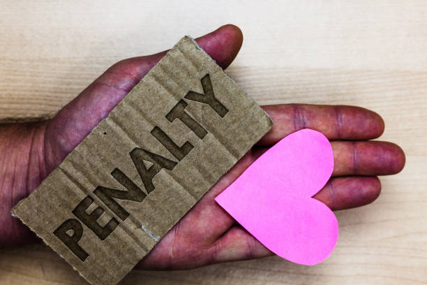 istock Conceptual hand writing showing Penalty. Business photo text Punishment imposed for breaking a law rule or contract Sports term Packing card inscribed text love heart hand recycle make useful. 1003875430