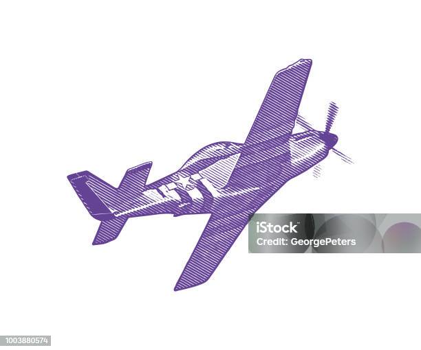 World War Ii P51 Mustang Airplane Stock Illustration - Download Image Now - Bomber Plane, Airplane, Air Vehicle