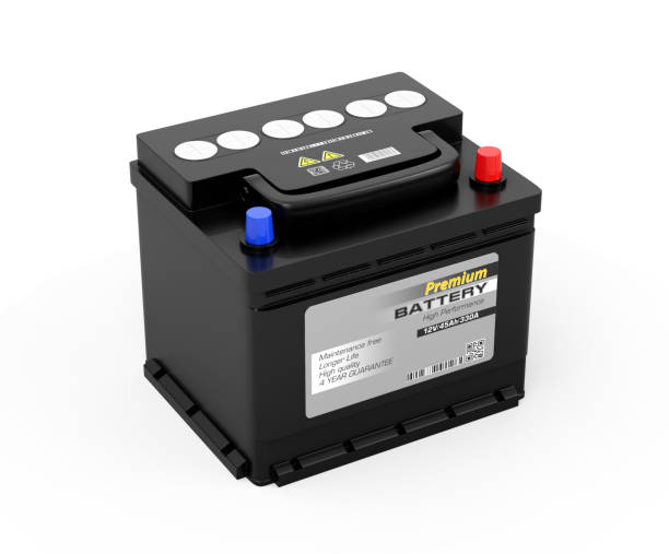 istock Generic maintenance-free car battery isolated on white background 1003886344