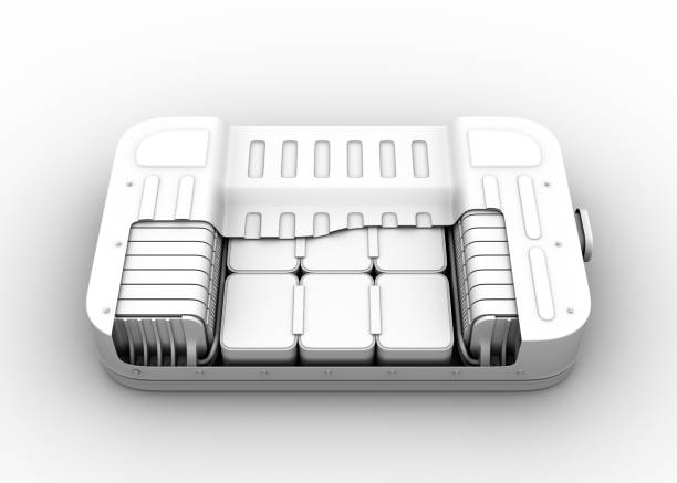 istock Clay rendering of electric vehicle battery pack. Cutaway view 1003888490