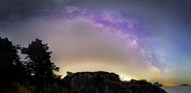 istock panorama of Milky Way over cliff 1003892102