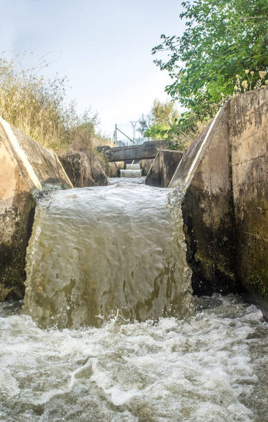 istock Waterfalls portion at irrigation canal, Spain 1003896226