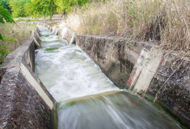 istock Waterfalls portion at irrigation canal, Spain 1003896230