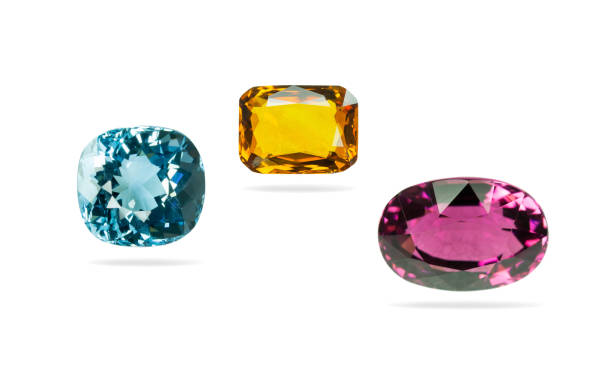 istock Collrection of Bright gems isolated on a white background 1003898784