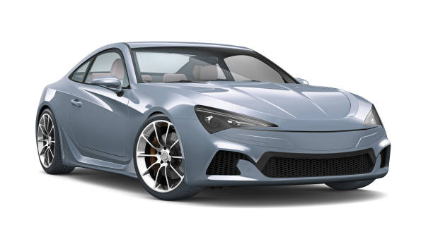 ilustración 3d de coupe deportivo genérico en blanco - neumático and foto de estudio and nadie fotografías e imágenes de stock