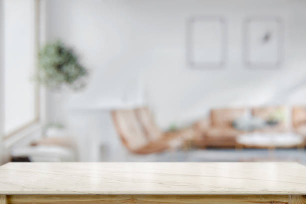 istock Table top and blur interior of background. For product display montage 1003912676