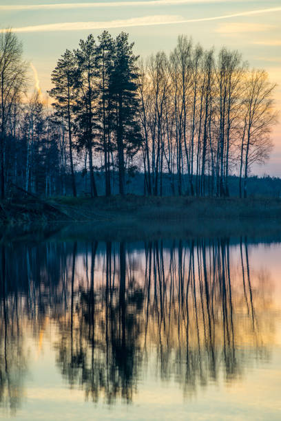 istock Sunset on the lake. Reflections in water. 1003915834