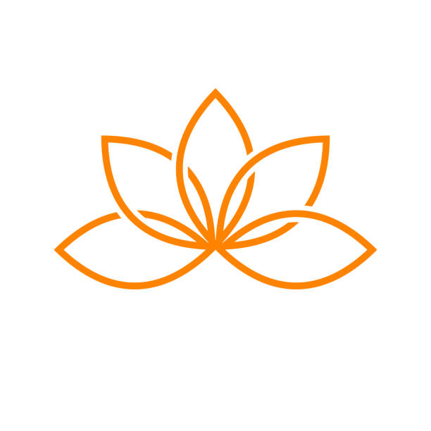ilustraciones, imágenes clip art, dibujos animados e iconos de stock de lotus diseño de símbolo de línea artística - lotus