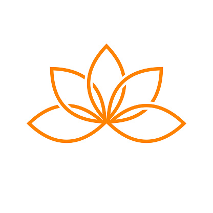 Lotus Artistic Line Vector Symbol Graphic Design Template