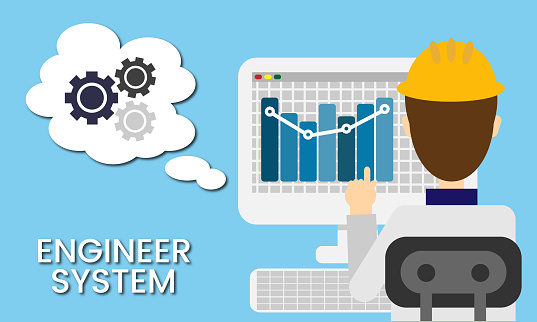 Computer Engineering Lines Computer Engineering Flat Illustration Concept Stock Illustration ...