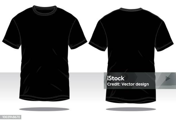 Herren Blacktshirt Vektor Stock Vektor Art und mehr Bilder von T-Shirt - T-Shirt, Schwarz - Farbe, Vorlage