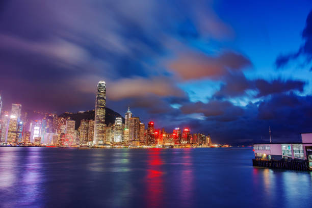 istock Hong Kong Victoria Harbor night view 1003964522
