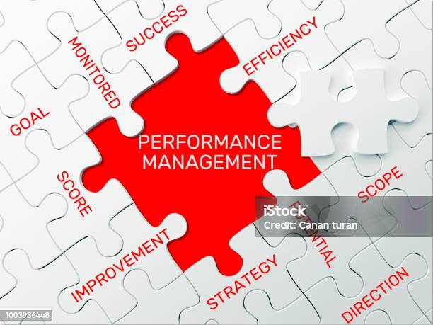 Performance Management Puzzle Concept Stock Photo - Download Image Now - Organization, Performance, Manager