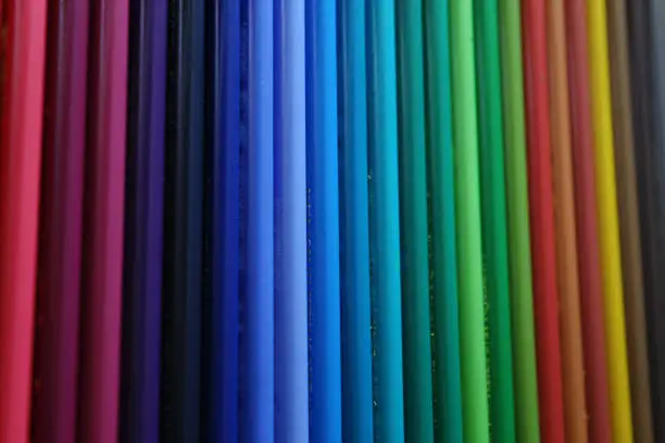 Photo of Set of multiple colored pencils.