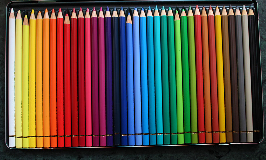 Beautiful Color Pencils On White Background