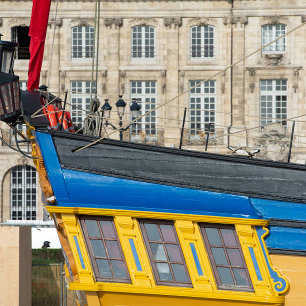 Old rigging on arrival in the port of Bordeaux, France