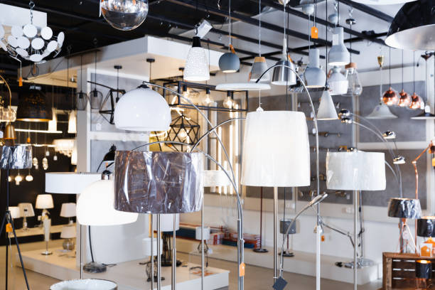 Lamp with lights in the shop