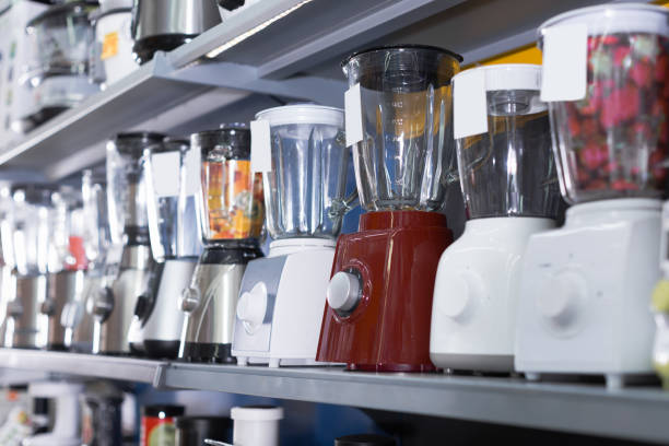 istock Shelves with juicers and other appliances 1003990862