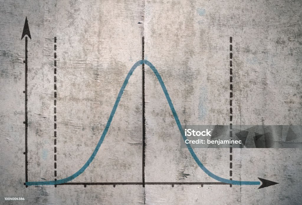 Famosa curva di Gauss - Foto stock royalty-free di Campana