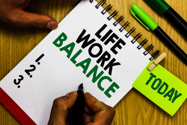 istock Handwriting text Life Work Balance. Concept meaning stability person needs between his job and personal time Diary pen notepad ring pen marker pointer script daily work handwriting. 1004010382