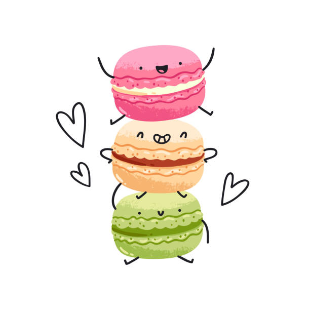 ÐÑÐ½Ð¾Ð²Ð½ÑÐµ RGB Crazy yummy macarons vector illustration macaroon stock illustrations