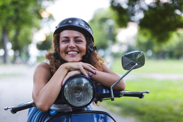 istock She likes her old motorbike 1004032986