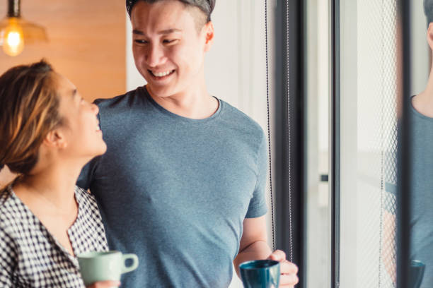 istock Couple enjoys morning coffee 1004040314