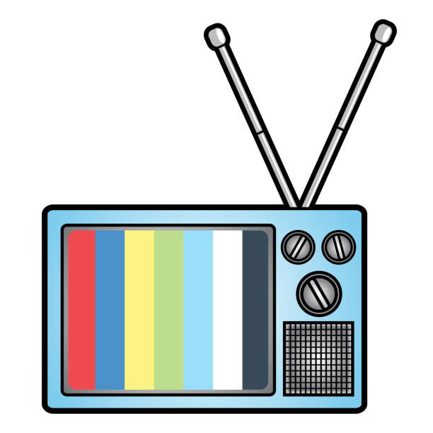 Illustration of a portable television vector art illustration