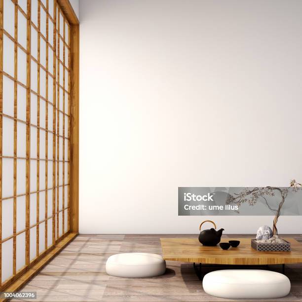 Interior Designmodern Living Room In Japanese Style Stock Photo - Download Image Now