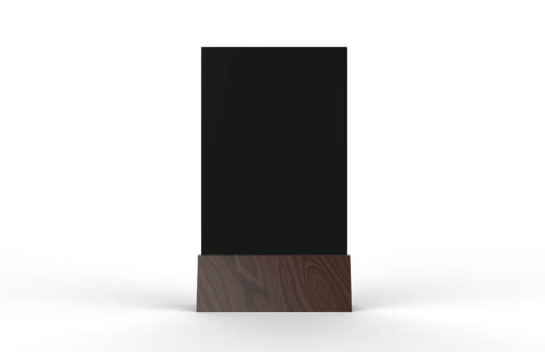 istock Blank table tent mock up template on isolated white background, Stand for acrylic tent card Used for Menu Bar and restaurant, 3d illustration 1004068960