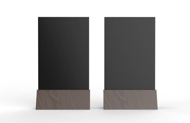 istock Blank table tent mock up template on isolated white background, Stand for acrylic tent card Used for Menu Bar and restaurant, 3d illustration 1004069510