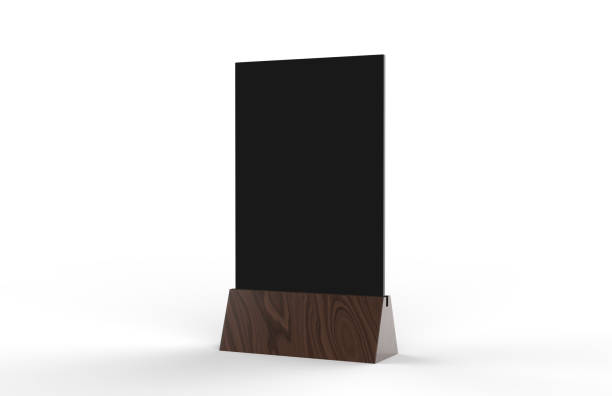 istock Blank table tent mock up template on isolated white background, Stand for acrylic tent card Used for Menu Bar and restaurant, 3d illustration 1004069948